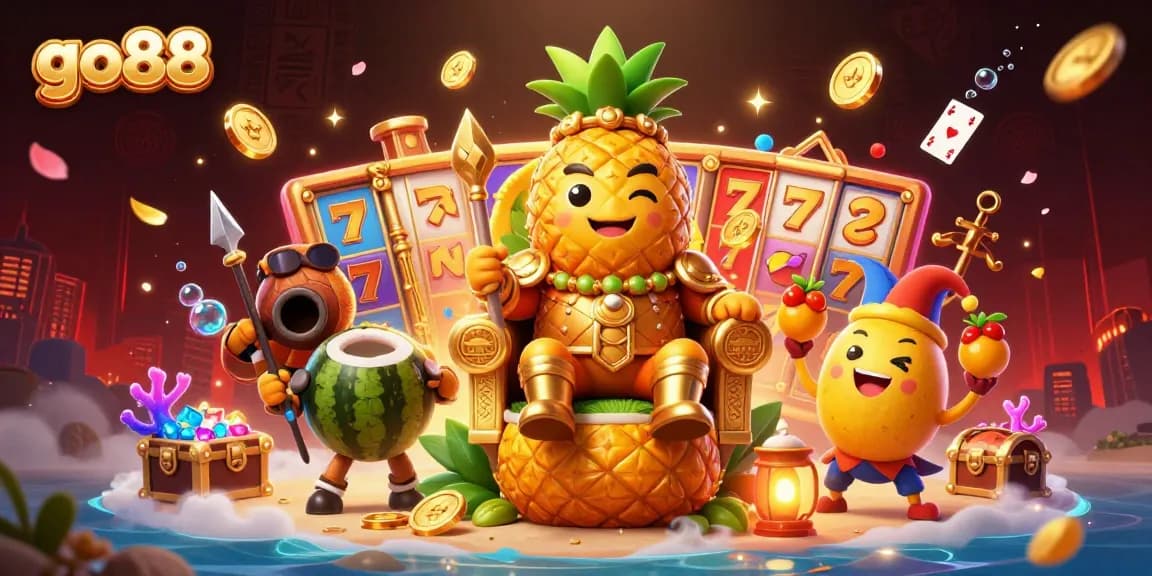 Experience exhilarating gaming at go88 with vibrant characters and rich casino elements capturing the fun atmosphere.