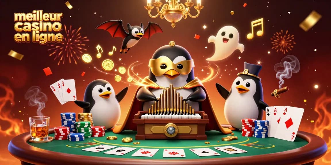 Illustration 3D captivante présentant le meilleur casino en ligne avec des personnages animés et des éléments de jeu.