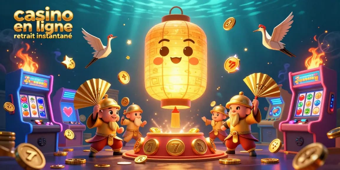 Venez découvrir l'univers fantastique des jeux de casino en ligne retrait instantané avec une illustration captivante révélant des éléments de chance.