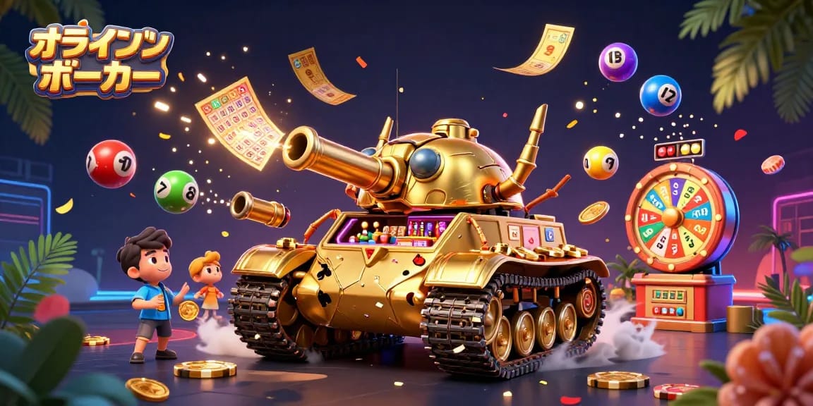 オンラインカジノ ポーカーで楽しむアクション満載の3Dイラスト。