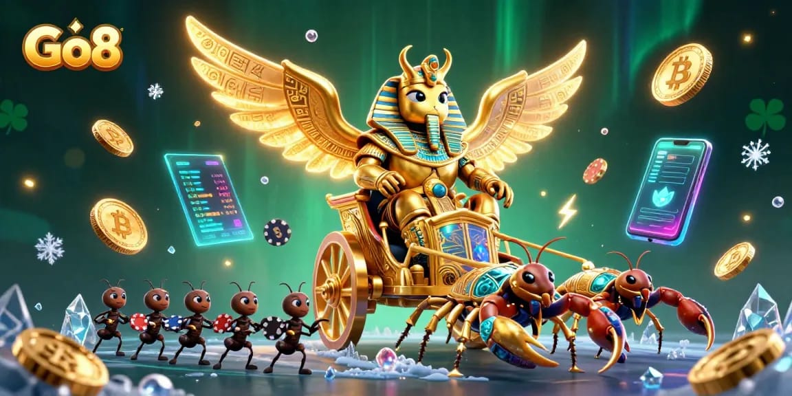 Engage in thrilling gameplay at Go8 with vibrant 3D casino elements and vibrant characters.