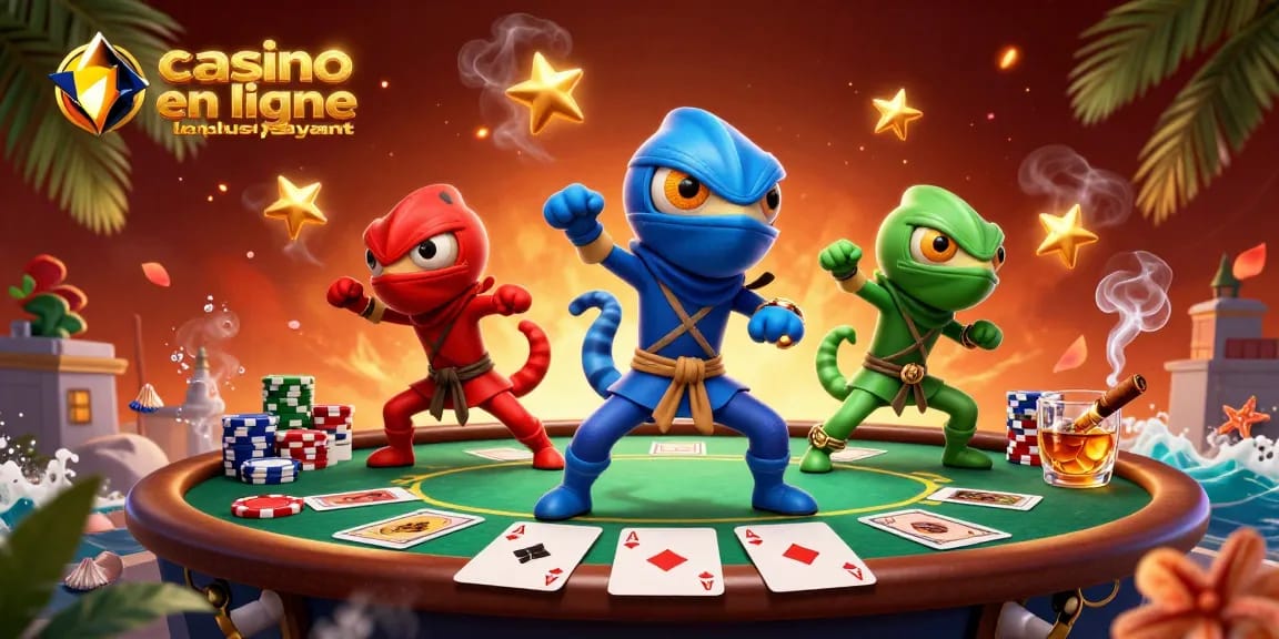 Action des caméléons ninja en synchronisation sur un rooftop, représentant le casino en ligne le plus payant.