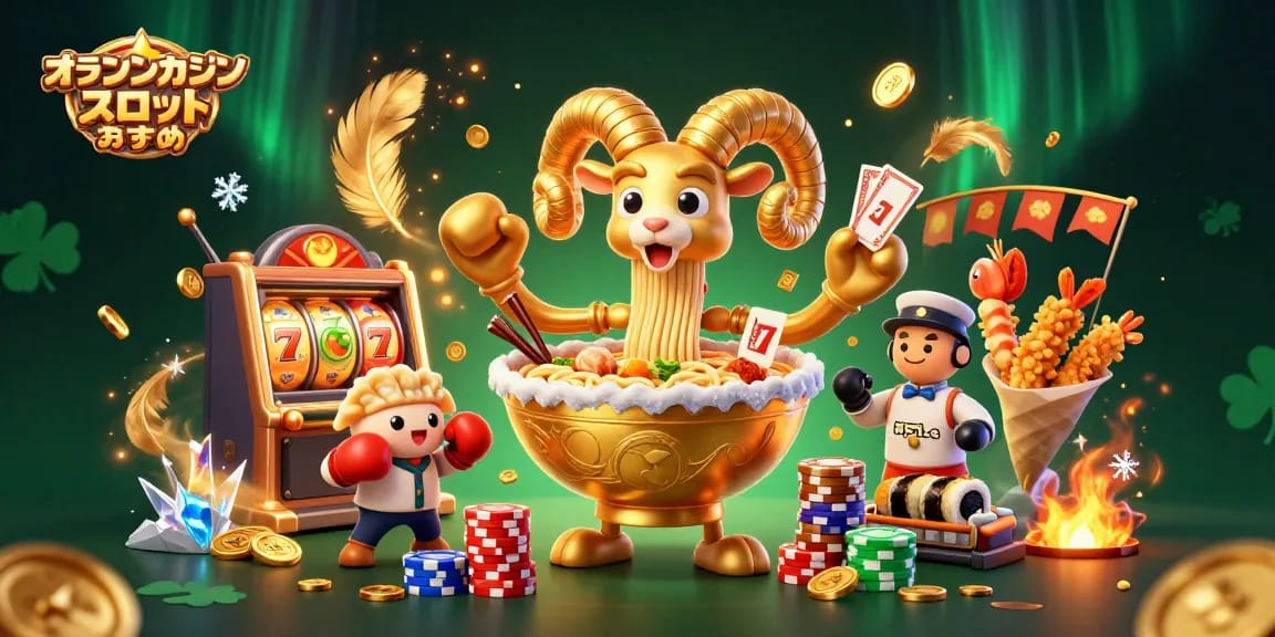オンラインカジノ スロット おすすめのスロットゲームで勝利を目指すイラスト
