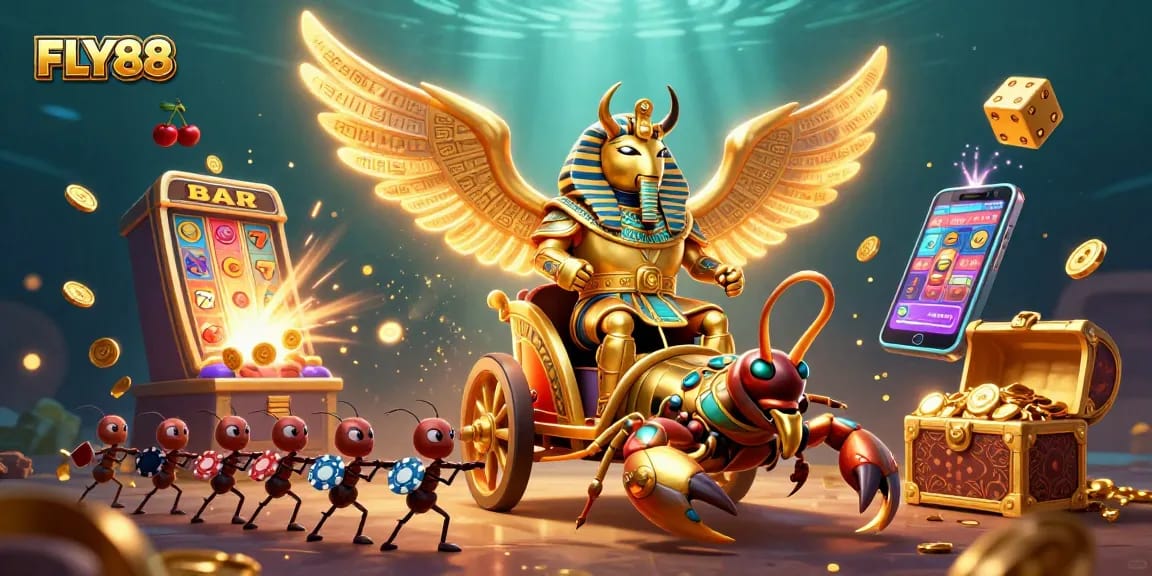 Experience exciting wins with FLY88’s vibrant casino adventures featuring cartoon characters and dynamic elements.