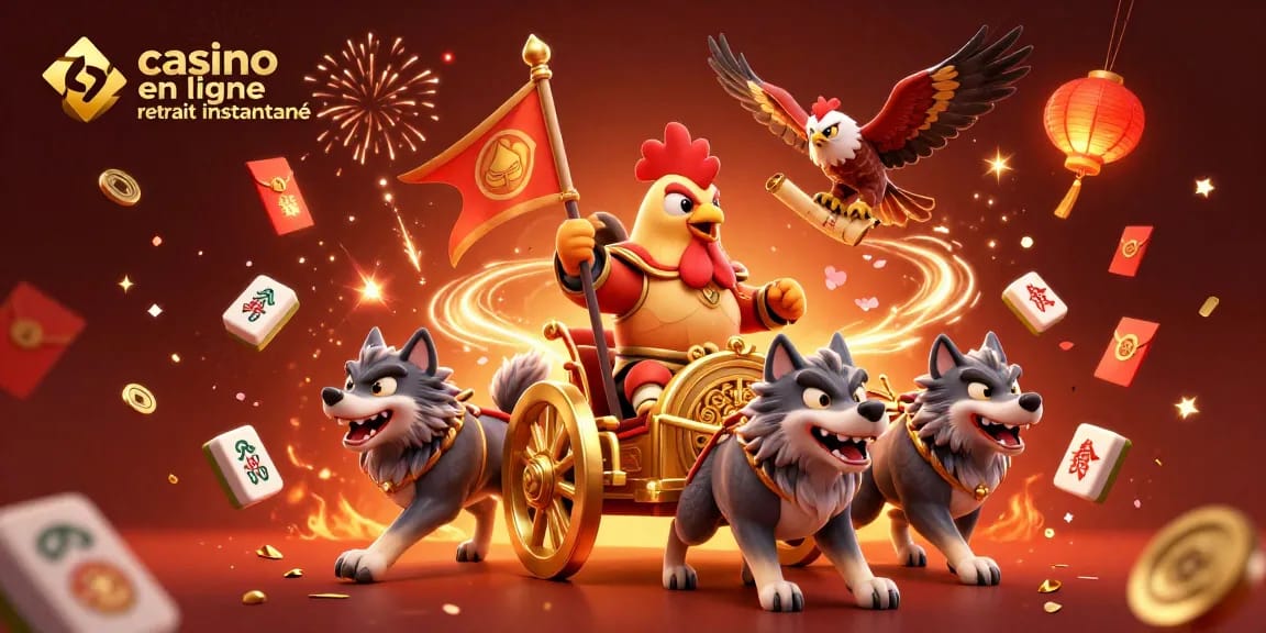 Jouer à des casinos en ligne avec retrait instantané dans une scène festive et animée illustrée
