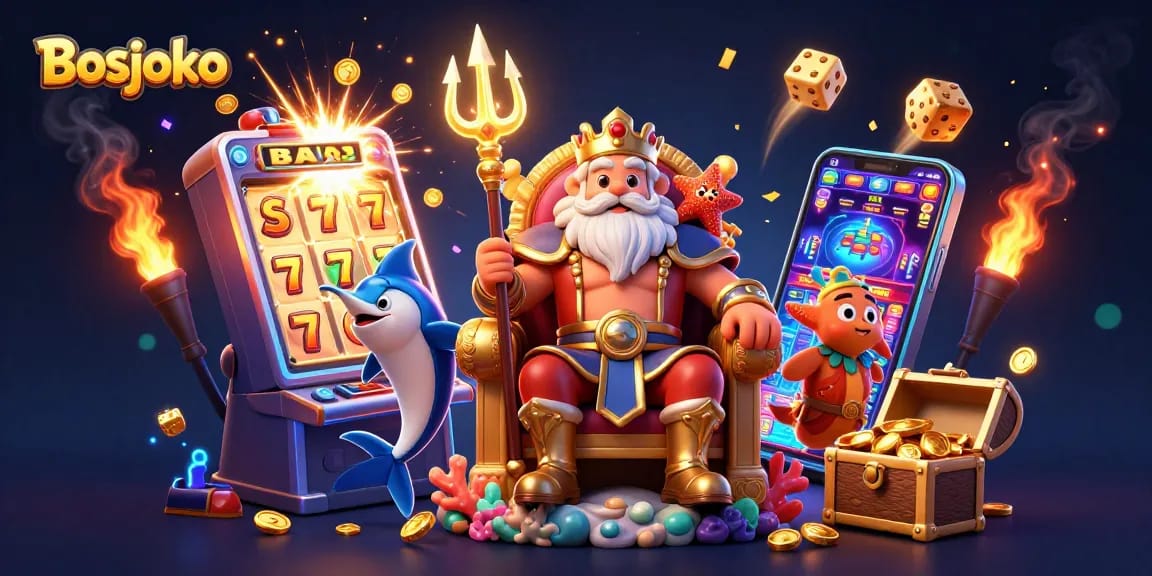Spin the reels at Bosjoko with a vibrant jackpot scene filled with treasures and excitement!