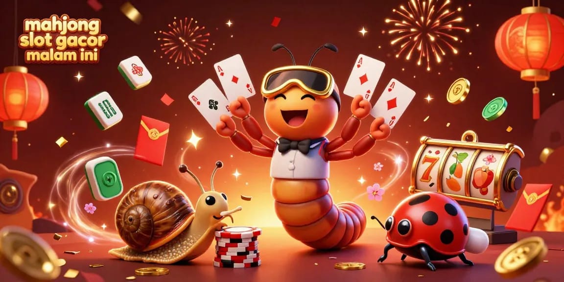 Experience mahjong slot gacor malam ini with a vibrant 3D scene of exciting themed characters and elements.