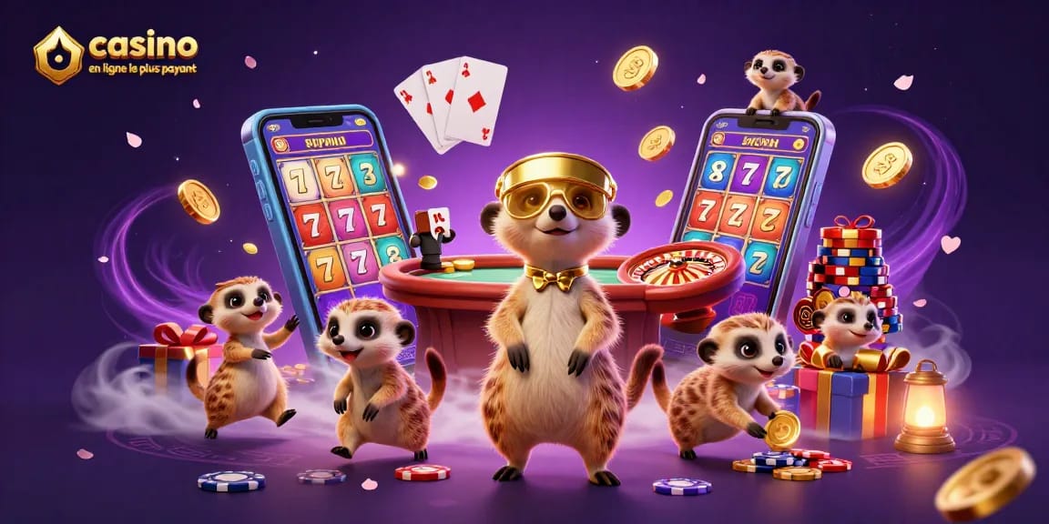 Gagnez gros avec casino en ligne le plus payant grâce à une scène de suricates animée et vibrant d'énergie.
