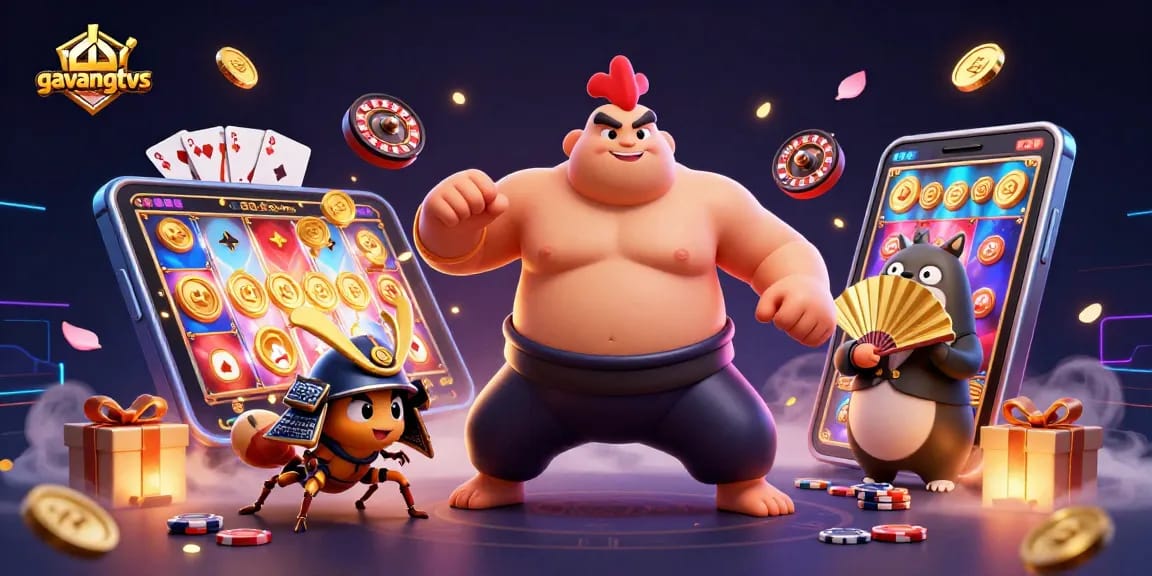 Experience the excitement of gavangtvs with a fierce fighting cricket and powerful sumo wrestler rooster