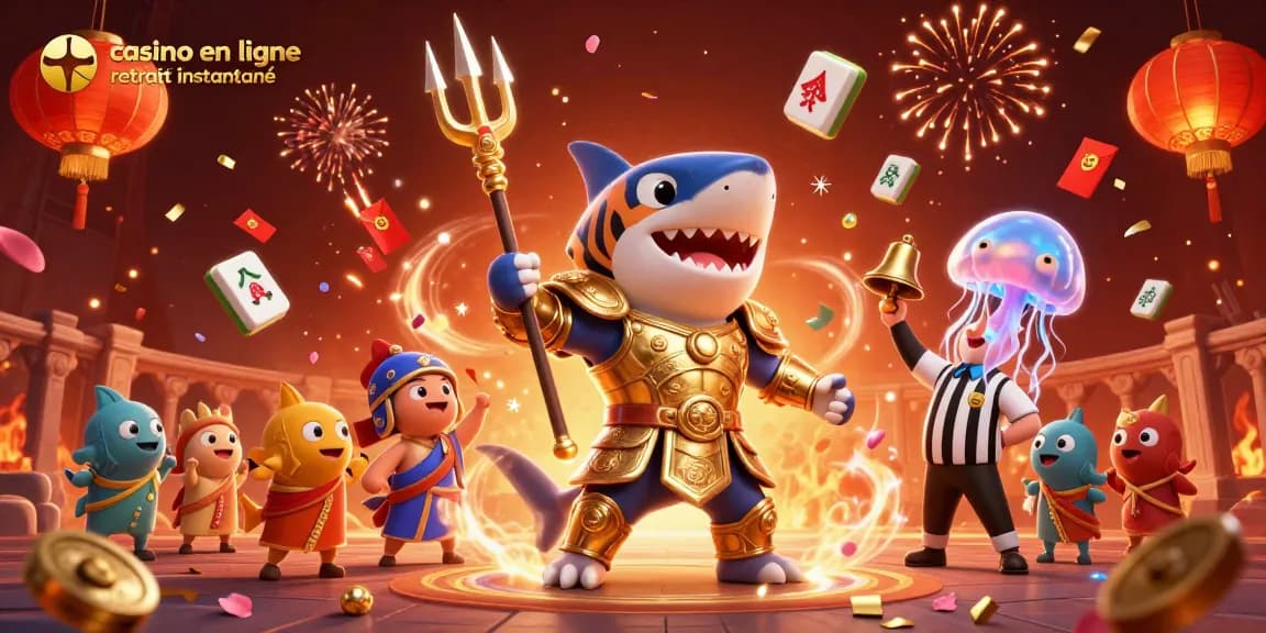 Profitez du casino en ligne retrait instantané avec un requin tigre 3D et des jeux de hasard.
