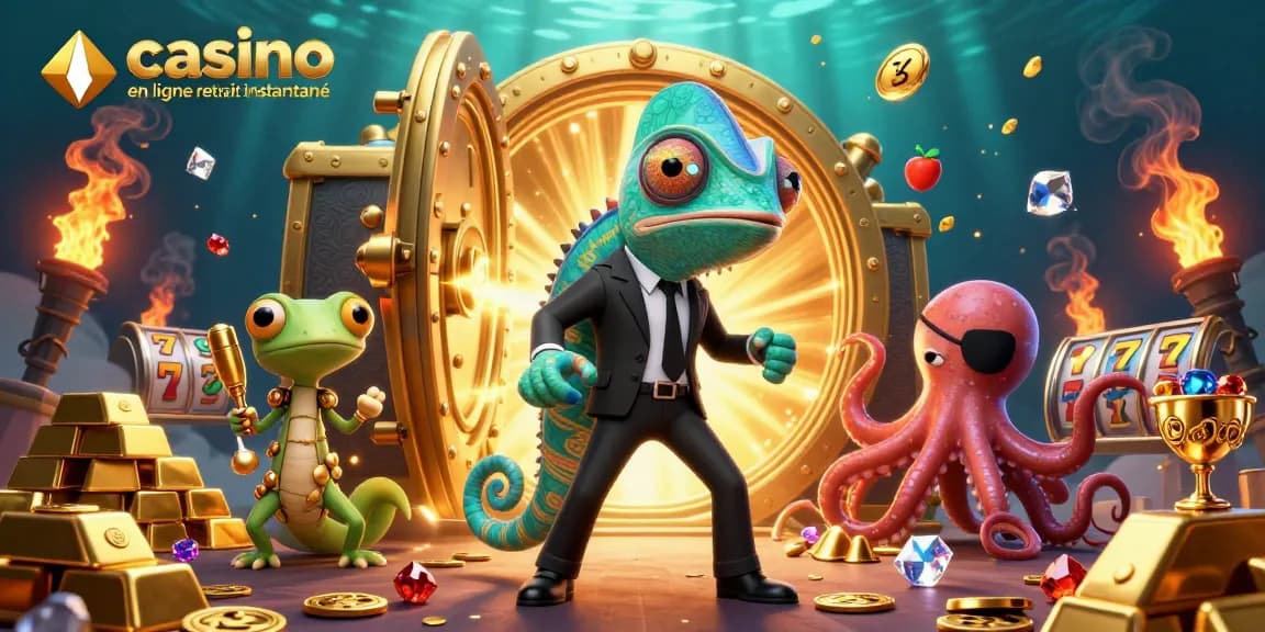 Plongez dans l'univers du casino en ligne retrait instantané avec des trésors riches et des personnages colorés.