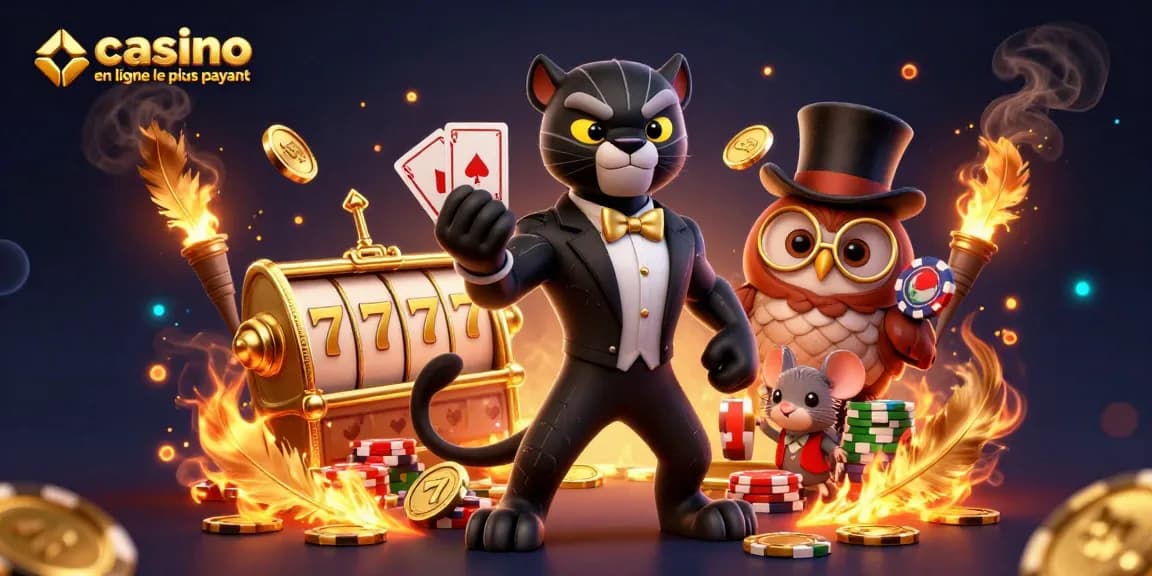 Gagnez avec les stratégies du casino en ligne le plus payant tout en jouant avec une panthère élégante et des amis.