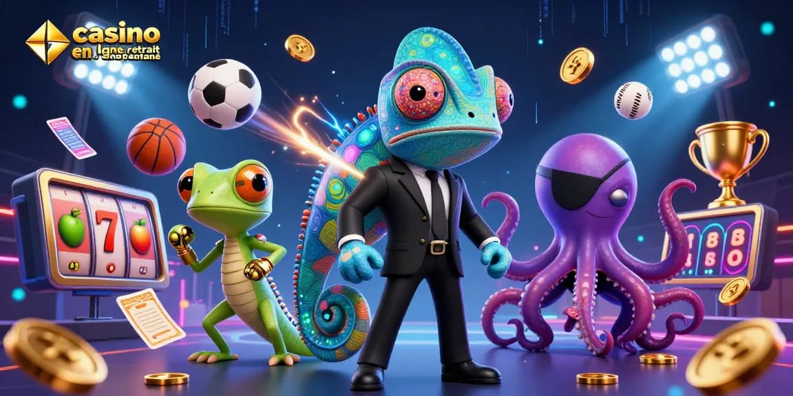 Découvrez un caméléon agent secret vibrant dans un casino en ligne avec retrait instantané.