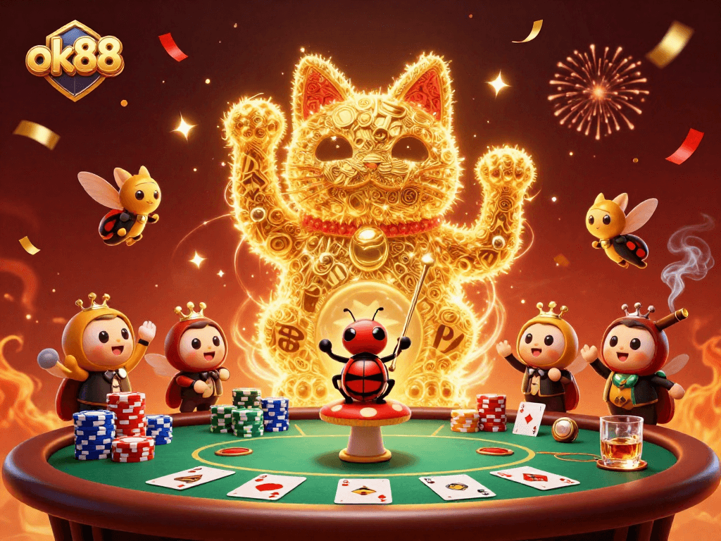 Experience thrilling play at ok88 with a dynamic scene featuring vibrant gaming elements.