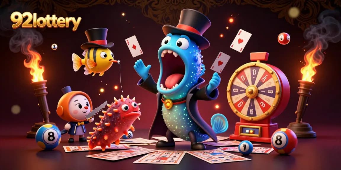 Experience 92lottery magic with winning card tricks and exciting lottery elements in this vibrant illustration.