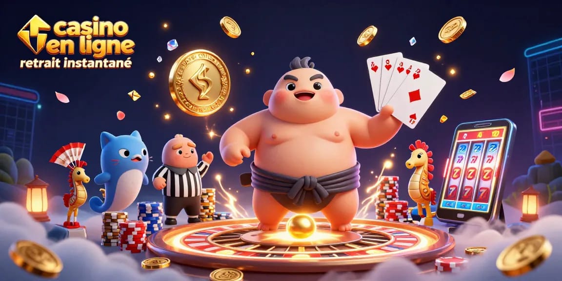 Profitez d'un casino en ligne retrait instantané avec des personnages de jeu dynamiques illustrés.