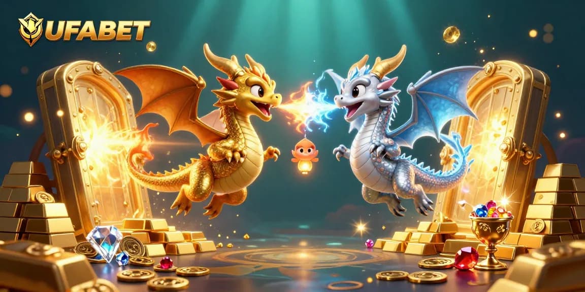 Experience exciting action with UFABET in this vibrant 3D portrayal of dragon-themed gambling adventures.