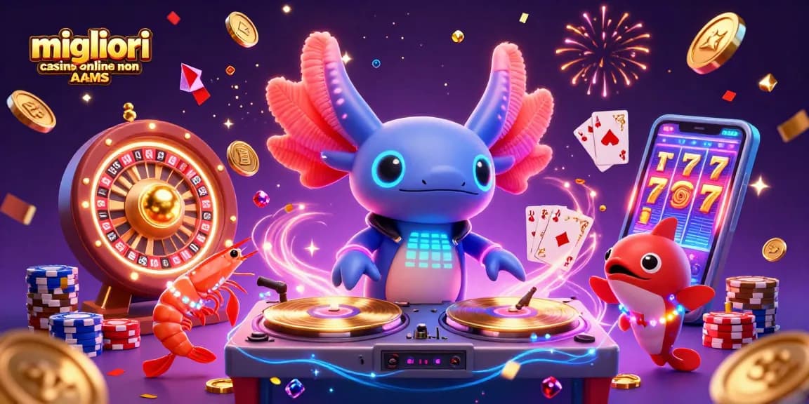 Scopri i migliori casino online non AAMS attraverso questa illustrazione ricca di elementi e azione.