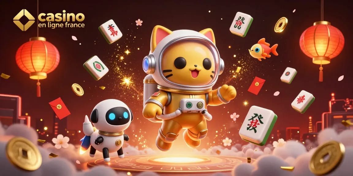 Plongez dans l'univers du casino en ligne France avec des personnages amusants et des éléments colorés.