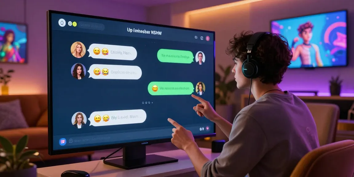 Engaging user experience with ai chat nsfw interactions in a vibrant virtual lounge setting.