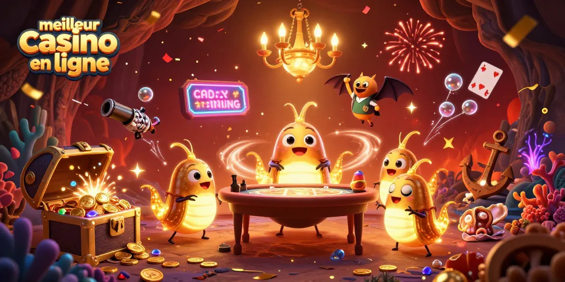 Jouez au meilleur casino en ligne avec des créatures lumineuses illuminant la scène ludique et festive.