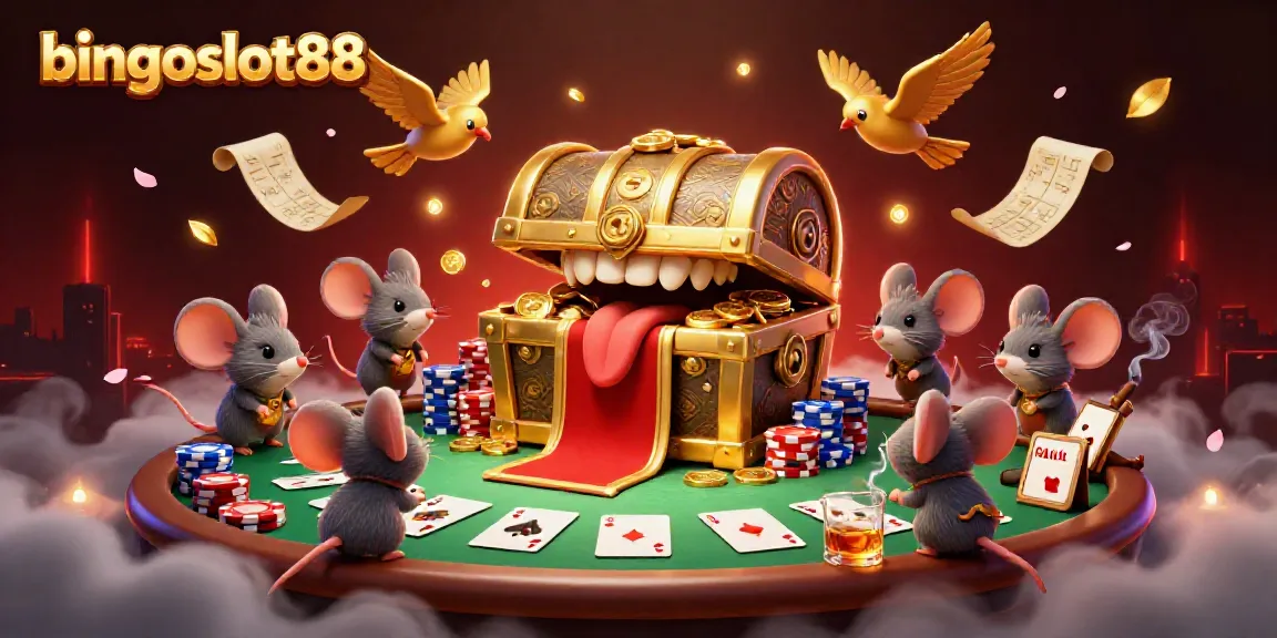 Permainan menarik di bingoslot88 dengan karakter menarik dalam ilustrasi kasino 3D yang diisi dengan elemen permainan yang meriah.