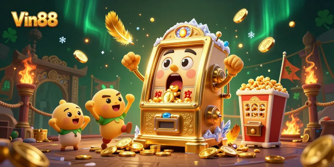 Win big with Vin88's exciting jackpots and dynamic slot machines in a vibrant casino scene.