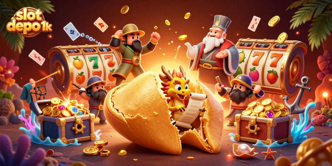Experience enchanting gameplay with slot depo 1k in this detailed 3D illustration of fortune and luck!