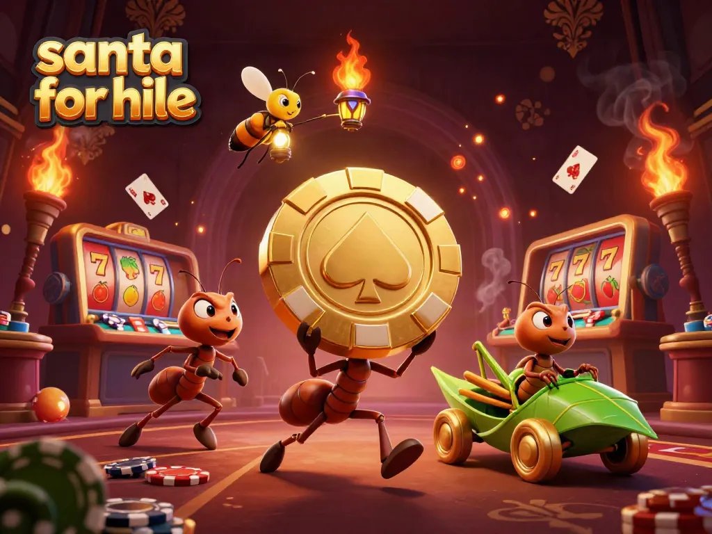 Experience the excitement of hiring Santa for events, captured in a vibrant casino heist scene.