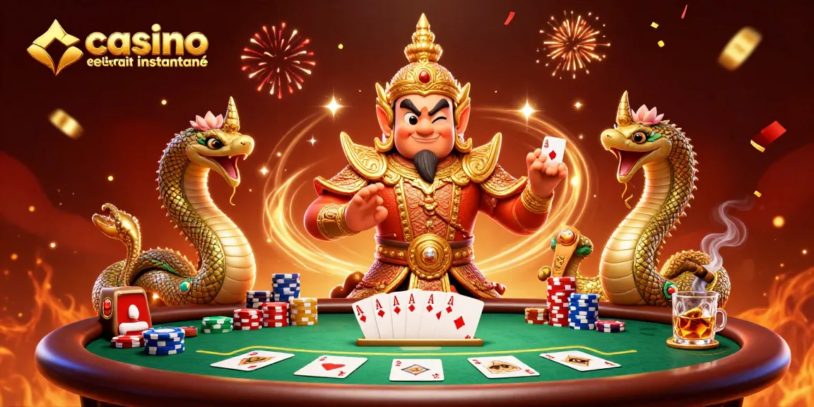 Gagnez avec le casino en ligne retrait instantané grâce à une illustration 3D animée riche en couleurs.
