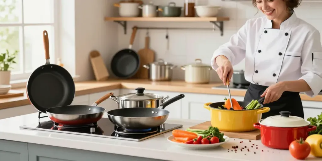 CookWare Price in Bangladesh displayed in a vibrant kitchen with diverse cookware.