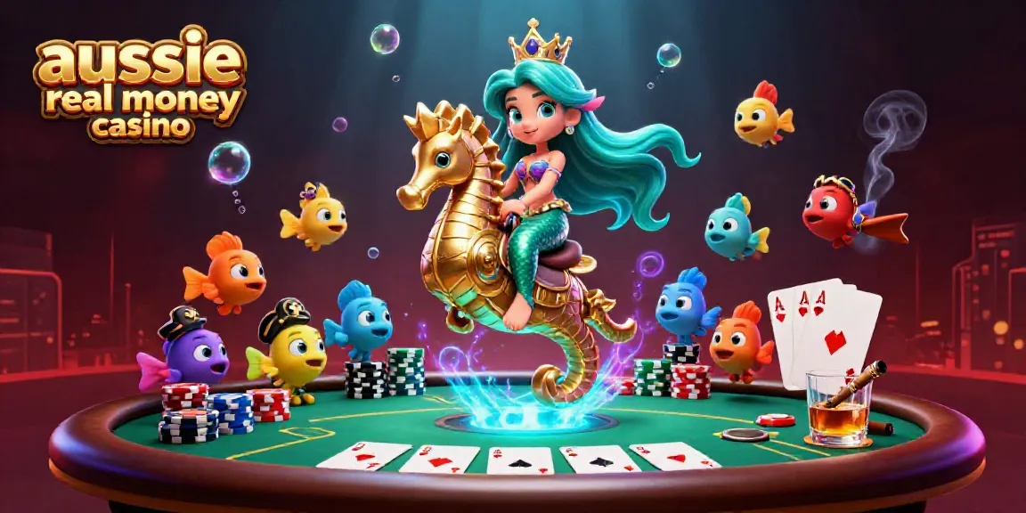 Engage with the aussie real money casino featuring a vibrant underwater scene with casino elements.