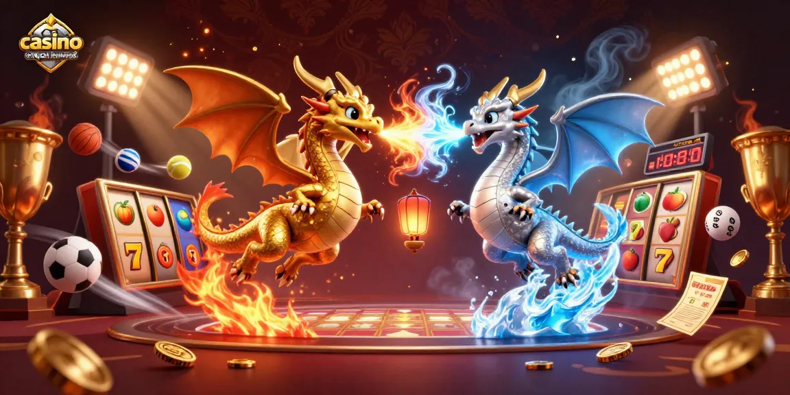 Jouer dans un casino en ligne avec retrait instantané tout en admirant des dragons en 3D et des éléments de jeu.