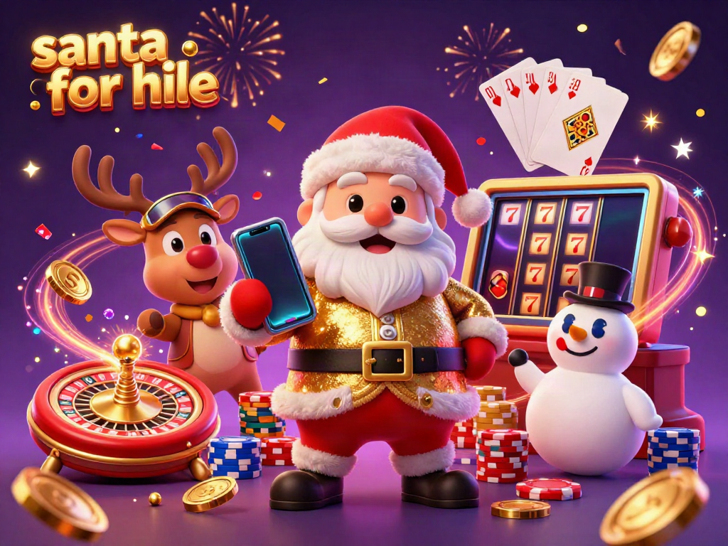 Experience the joy of hiring Santa for hire in a vibrant casino scene, featuring festive elements and exciting gameplay.