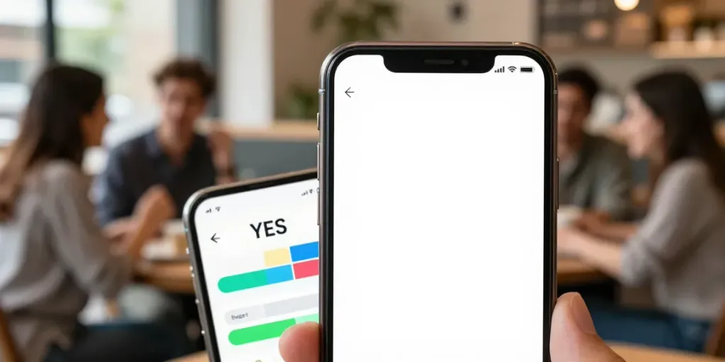 Close-up of Swipe1 app showing 예측 시장 interface with user swiping for predictions.