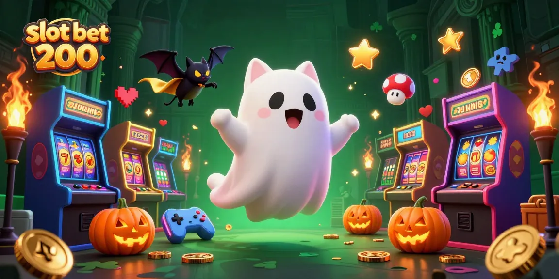 Experience thrilling wins with slot bet 200 in a vibrant haunted casino setting.
