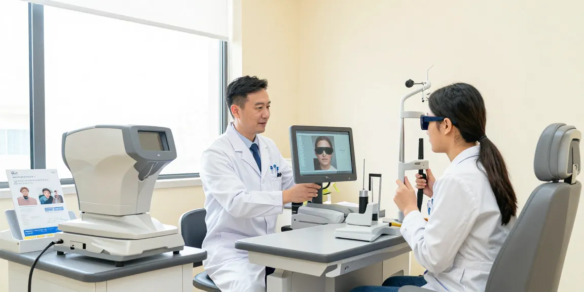 SNU Eye Clinic patient consultation with advanced diagnostic tools in a welcoming environment.