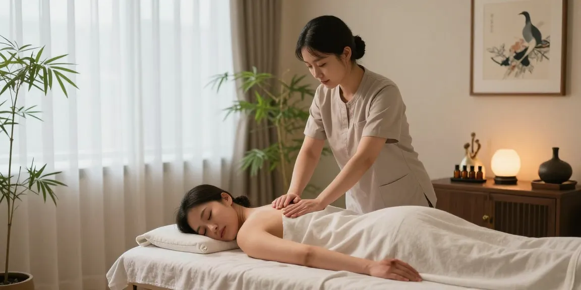 Relaxation scene of massage therapy session promoting 부평출장안마 in calming wellness environment.