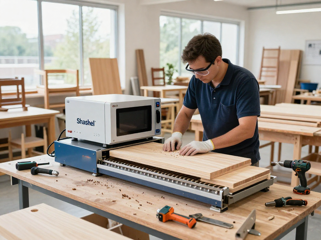 Eliminate woodworms quickly with Shashel® equipment in a bright workshop.