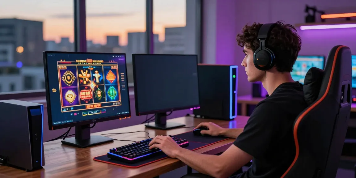 Exciting judi slot gaming experience with vibrant graphics and modern setup.