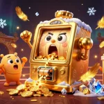 GK88 slot machine hits jackpot in an exciting 3D casino illustration.