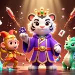 Vinci nel tether casino online con un'illustrazione di tigre bianca e moneta giade.