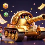 Engage with JBO's thrilling casino experience inside a massive golden beetle tank bursting with fun elements.