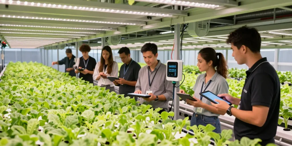 CIKA4D slot integrated into modern indoor agriculture facility showcasing innovative grow systems and professional teamwork.