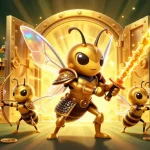 Experience gambling excitement with crypto officielle lolajack in a vibrant 3D illustration filled with treasure and action.