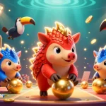 Découvrez le meilleur casino en ligne avec des pangolins rivaux dans une scène riche en jeux et en éléments de jackpot