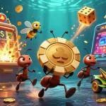 Experience thrilling gameplay at SC88 with animated characters navigating a vibrant casino heist.