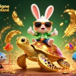 Jouez au casino en ligne retrait instantané avec un lapin chanceux et une tortue dorée.