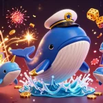 Experience the excitement of xx88 with playful dolphins and a majestic whale amidst a casino adventure