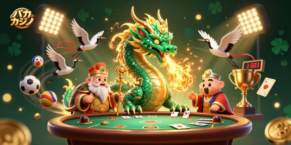 バカラ カジノのゲームプレイを表現する、豊富で色彩豊かなビジュアル。